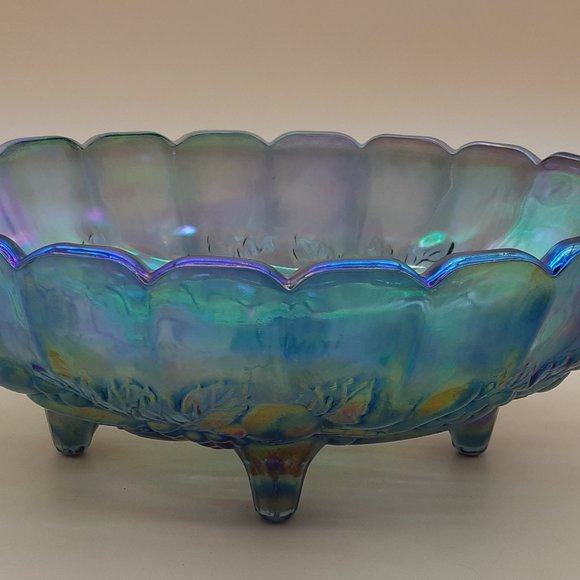 Indiana Glass Company Blue Carnival Serving Bowl - Picture 6 of 11